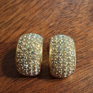 Elegant Gold and Silver Crystal Earrings